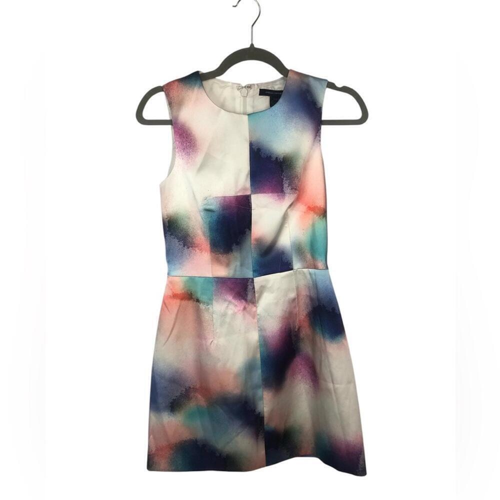 French Connection Multicolor Sleeveless Mini Dress Tie Dye Collarless